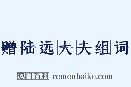 赠陆远大夫组词是什么意思的图片